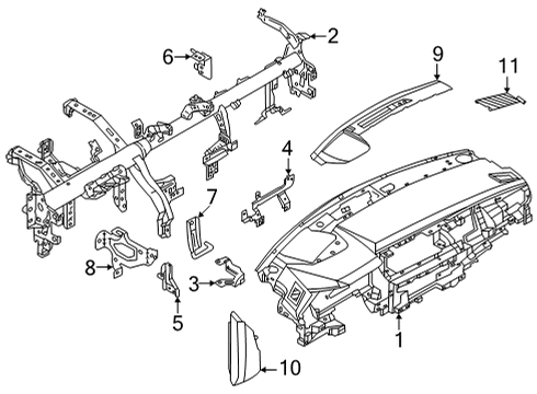 2021 Nissan Rogue Cluster & Switches, Instrument Panel Diagram 1