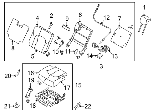 Motor & Unit Assembly-3RD Seat Diagram for 88553-6JU5A