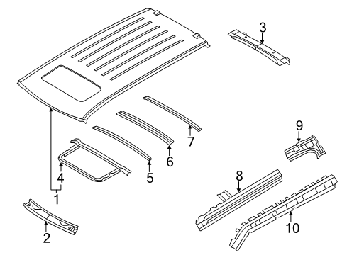 2021 Nissan Armada Roof & Components Diagram 1