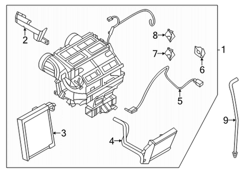 2021 Nissan Sentra A/C Evaporator & Heater Components Diagram