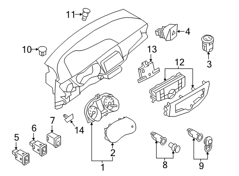 Switch Assy-Vehicle Dynamics Control Diagram for 25145-7MA0A