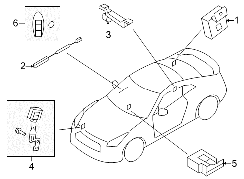 2021 Nissan GT-R Keyless Entry Components Diagram