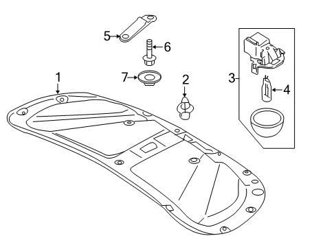 2020 Nissan GT-R Interior Trim - Trunk Lid Diagram