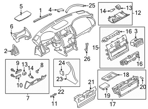 2021 Nissan Armada Cluster & Switches, Instrument Panel Diagram 3