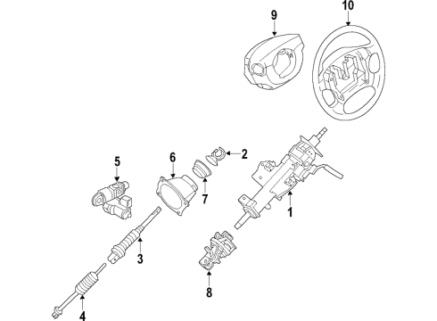 2022 Nissan Armada Steering Column & Wheel, Steering Gear & Linkage Diagram 1