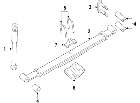 2020 Nissan Titan Suspension Components, Lower Control Arm, Upper Control Arm, Stabilizer Bar Diagram 1