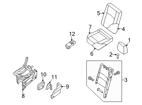2020 Nissan NV Rear Seat Components Diagram 4