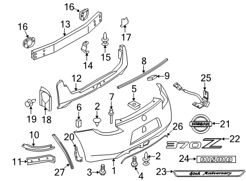 2020 Nissan 370Z Rear Bumper Diagram