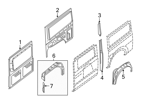 2021 Nissan NV Inner Structure - Side Panel Diagram 2
