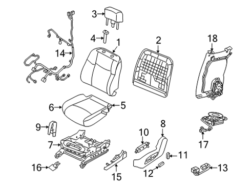 2020 Nissan Murano Driver Seat Components Diagram 1