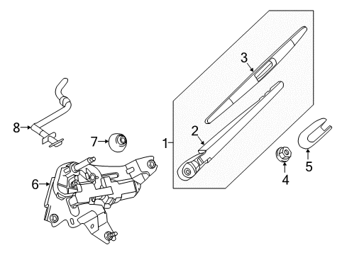 2020 Nissan Murano Lift Gate - Wiper & Washer Components Diagram