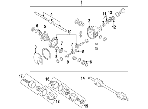 2021 Nissan GT-R Front Axle, Axle Shafts & Joints, Differential, Drive Axles, Propeller Shaft Diagram