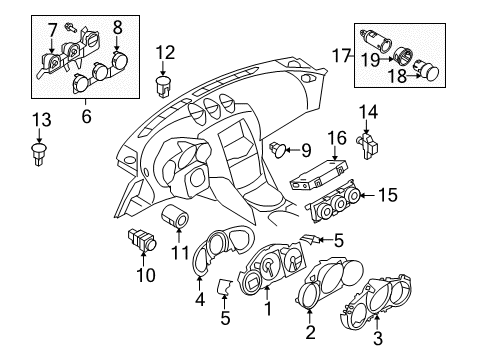 2020 Nissan 370Z Cluster & Switches, Instrument Panel Diagram 2