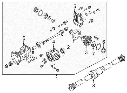 2020 Nissan Rogue Axle & Differential - Rear Diagram