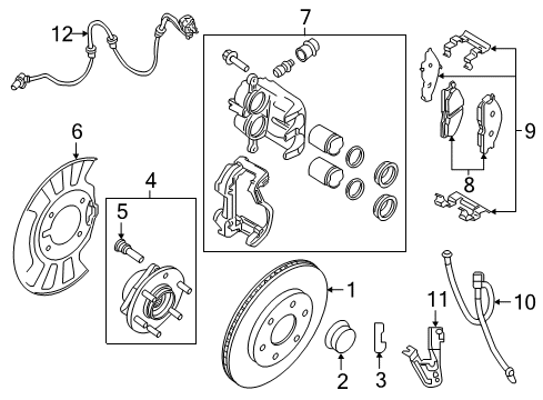 2021 Nissan Armada Brake Components Diagram 1