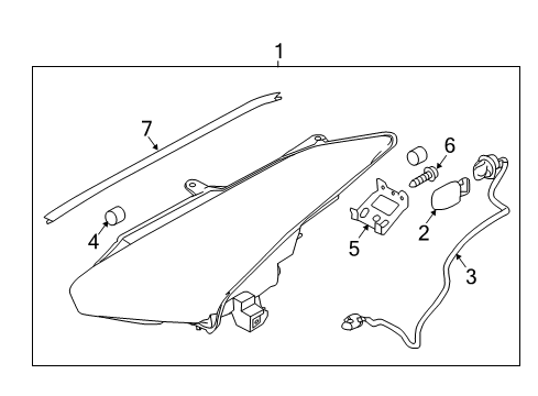 2021 Nissan GT-R Headlamp Components Diagram