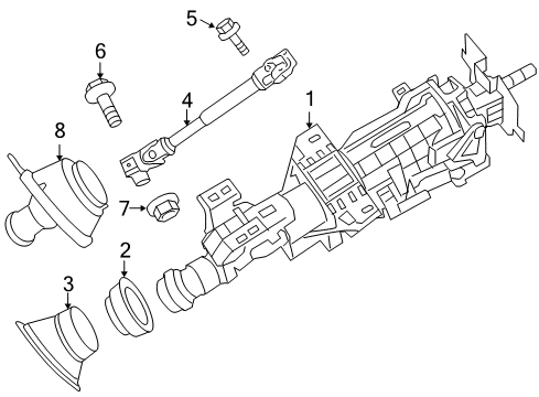 Column Assy-Steering,Upper Diagram for 48810-JA060