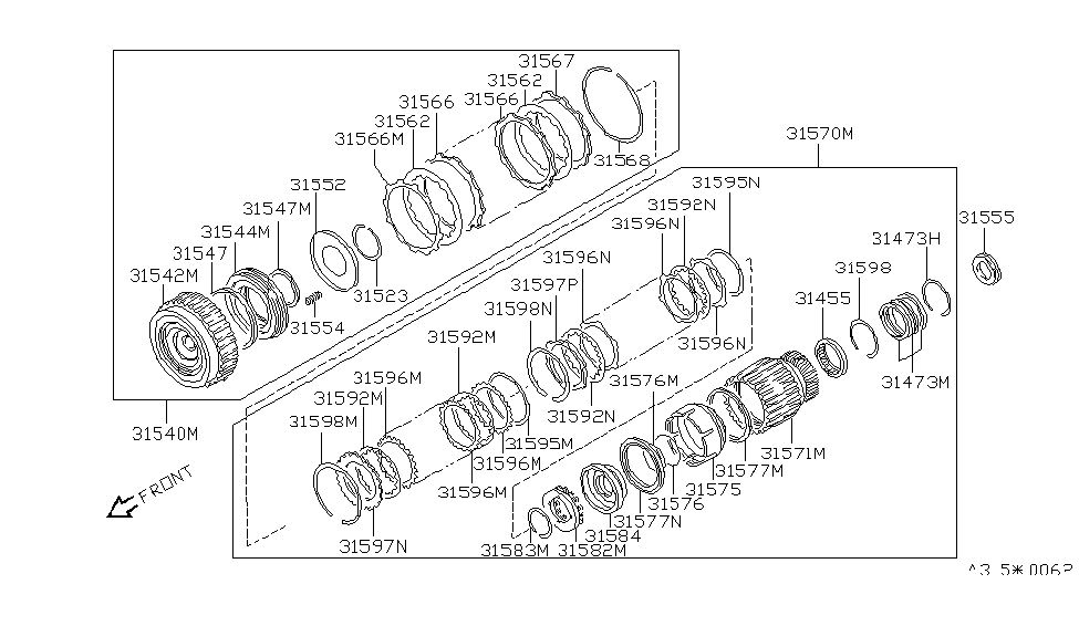 Nissan 31570-41X15 Clutch Assembly Forward