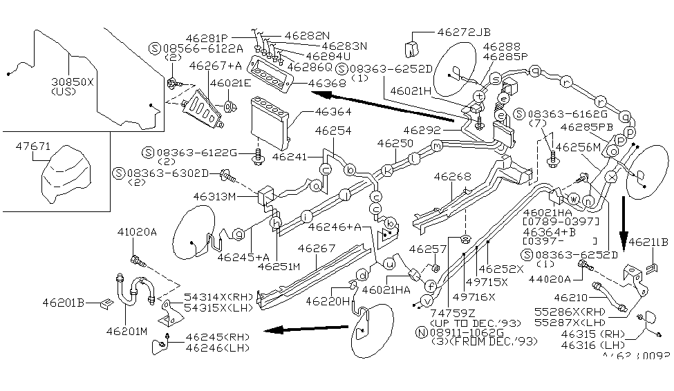 Nissan 46252-32P11 Tube Assembly-Brake,Connect To Connect