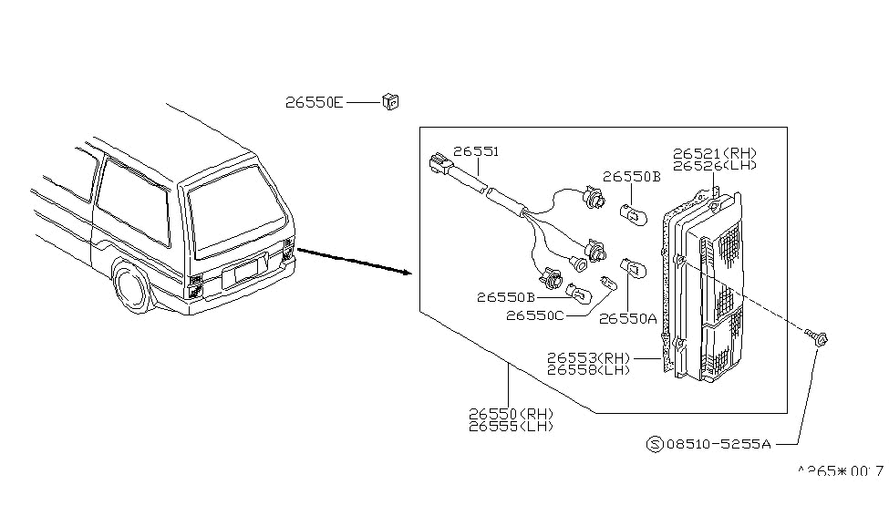 Nissan 26553-11C00 Packing Lamp RH
