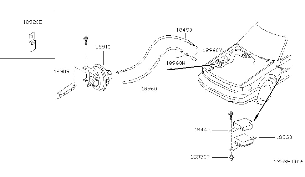 Nissan 18912-13E11 Wire-Throttle