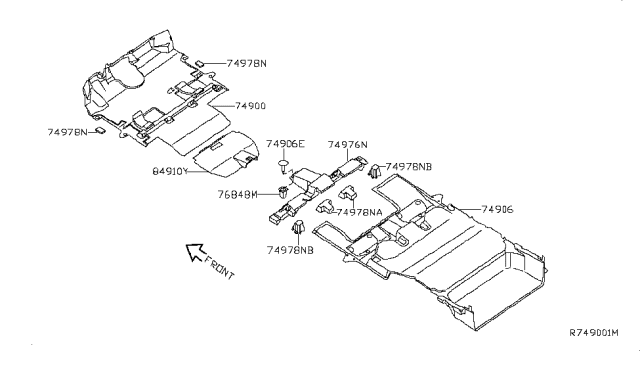 2004 Nissan Quest SPACER - Rear Floor Diagram for 74978-CK046