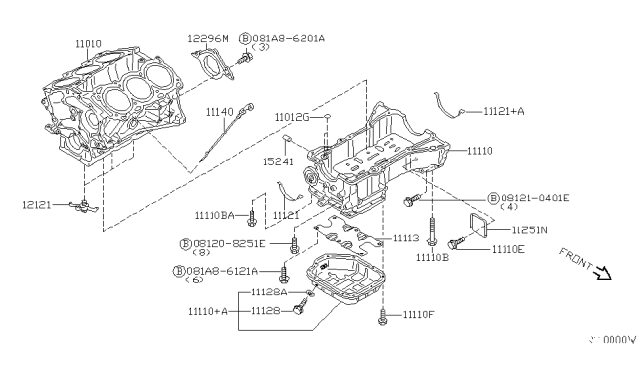 2007 Nissan Quest Cylinder Block & Oil Pan Diagram 2
