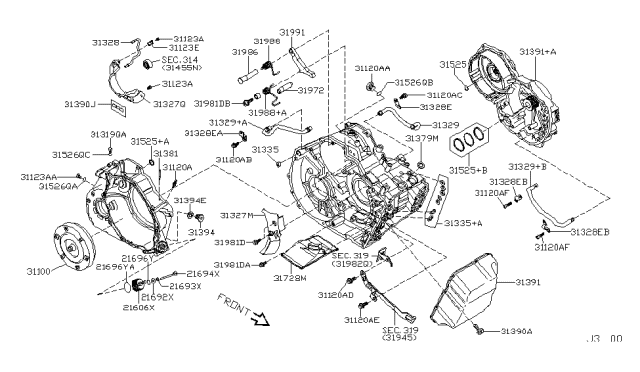 2006 Nissan Quest Torque Converter,Housing & Case Diagram 3