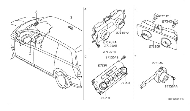 2008 Nissan Quest 44NTROL Assembly Diagram for 27500-ZE60B