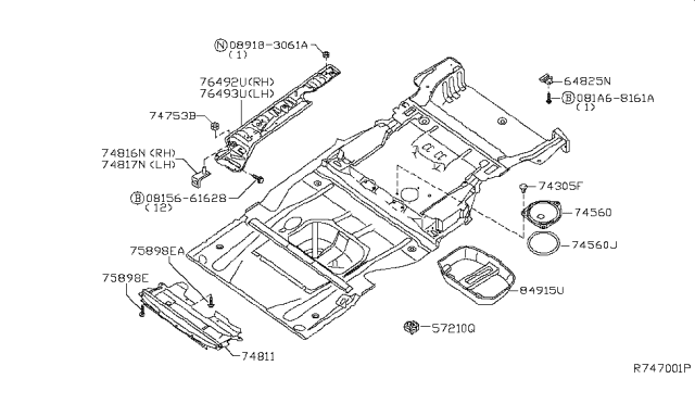 2007 Nissan Quest Utility Tray-Floor Diagram for 84915-ZF000