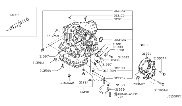 2007 Nissan Quest Torque Converter,Housing & Case Diagram 5