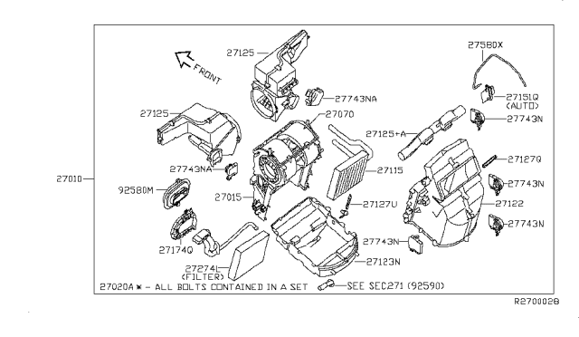 2008 Nissan Quest Heater & Blower Unit Diagram 2