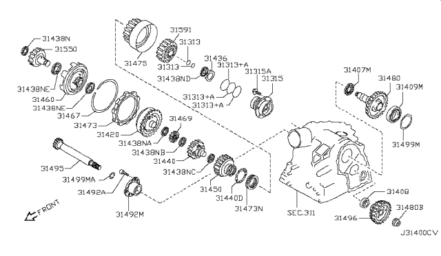 2006 Nissan Quest Governor,Power Train & Planetary Gear Diagram 1