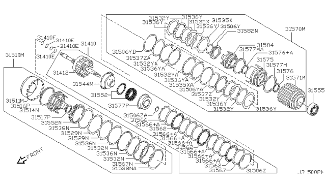 2005 Nissan Quest Piston Forward Clutch Diagram for 31575-80X0A