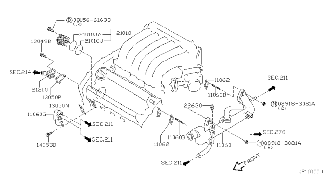 2005 Nissan Quest Water Pump, Cooling Fan & Thermostat Diagram