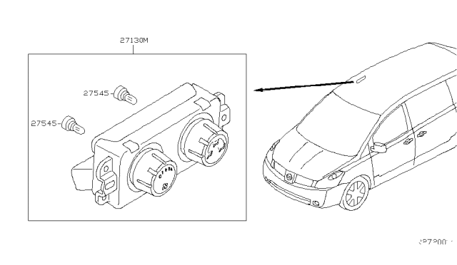 2004 Nissan Quest Control Assembly Rear Diagram for 27501-5Z002