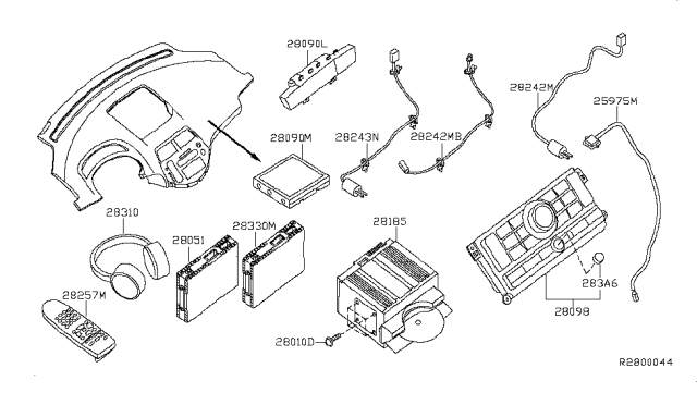 2006 Nissan Quest Deck-Cd Diagram for 28185-5Z216