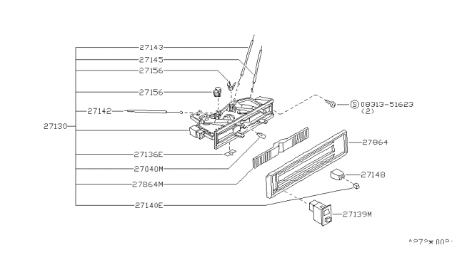 1988 Nissan 200SX Switch-Air Conditioner Diagram for 27670-06F00