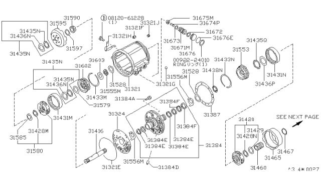 1986 Nissan 200SX Seal-Overdrive Case Diagram for 31363-X0100
