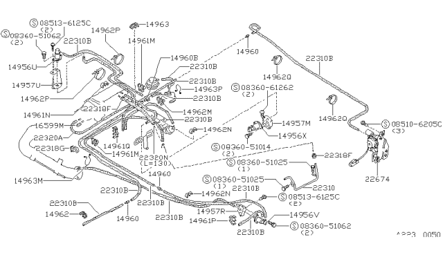 1986 Nissan 200SX Engine Control Vacuum Piping Diagram 3