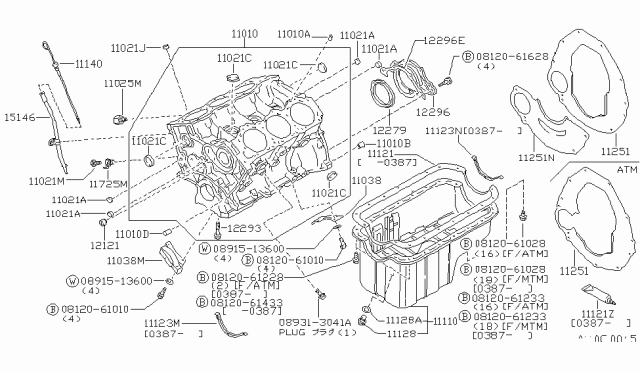 1986 Nissan 200SX Plate Engine Re Diagram for 30411-V5500