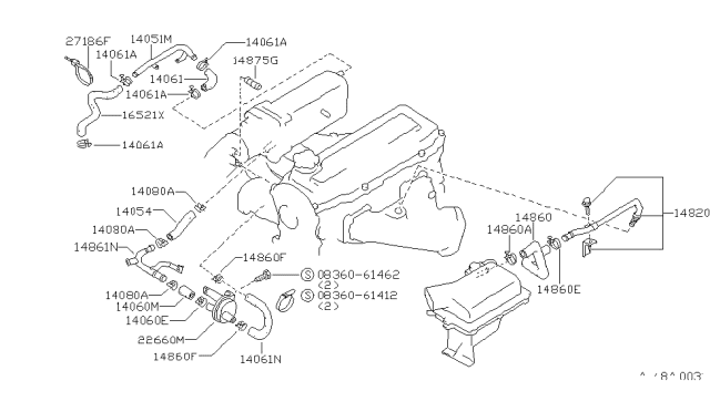 1986 Nissan 200SX Regulator Assembly-Air Diagram for 22660-02E10