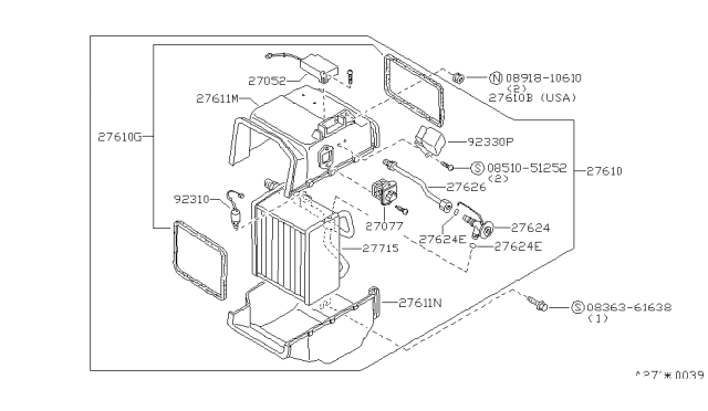 1984 Nissan 200SX Switch Assy Diagram for 92310-06F00
