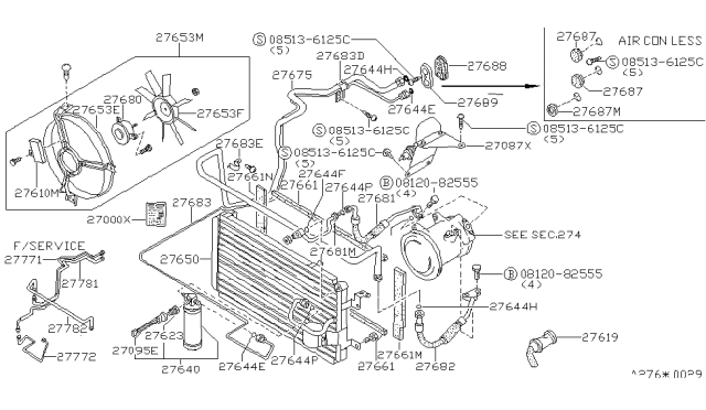 1987 Nissan 200SX Harness Diagram for 27649-06F00