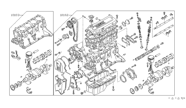 1987 Nissan 200SX Bare & Short Engine Diagram 2