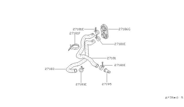 1988 Nissan 200SX Hose Water HEATER1 Diagram for 92401-02F00