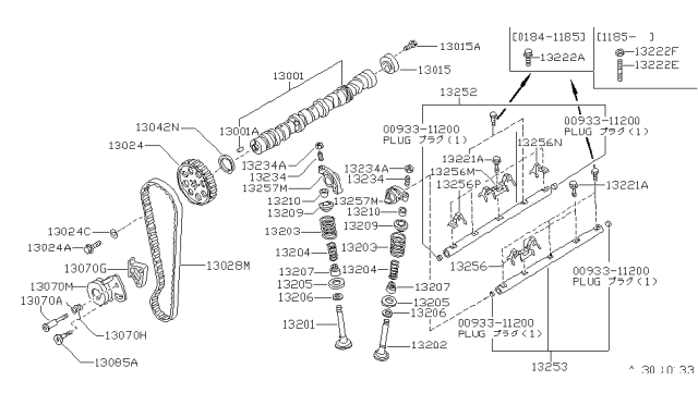 1984 Nissan 200SX Camshaft & Valve Mechanism Diagram 1