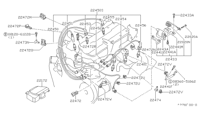 1988 Nissan 200SX Hold-Hi Tens Ca Diagram for 13241-01P00