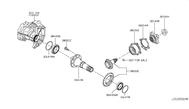 2014 Nissan Pathfinder Gear-Ring,Transfer Diagram for 33113-3KV0A
