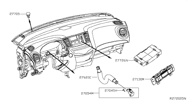 2014 Nissan Pathfinder Amplifier - Control, Air Conditioner Diagram for 27760-3JA5B